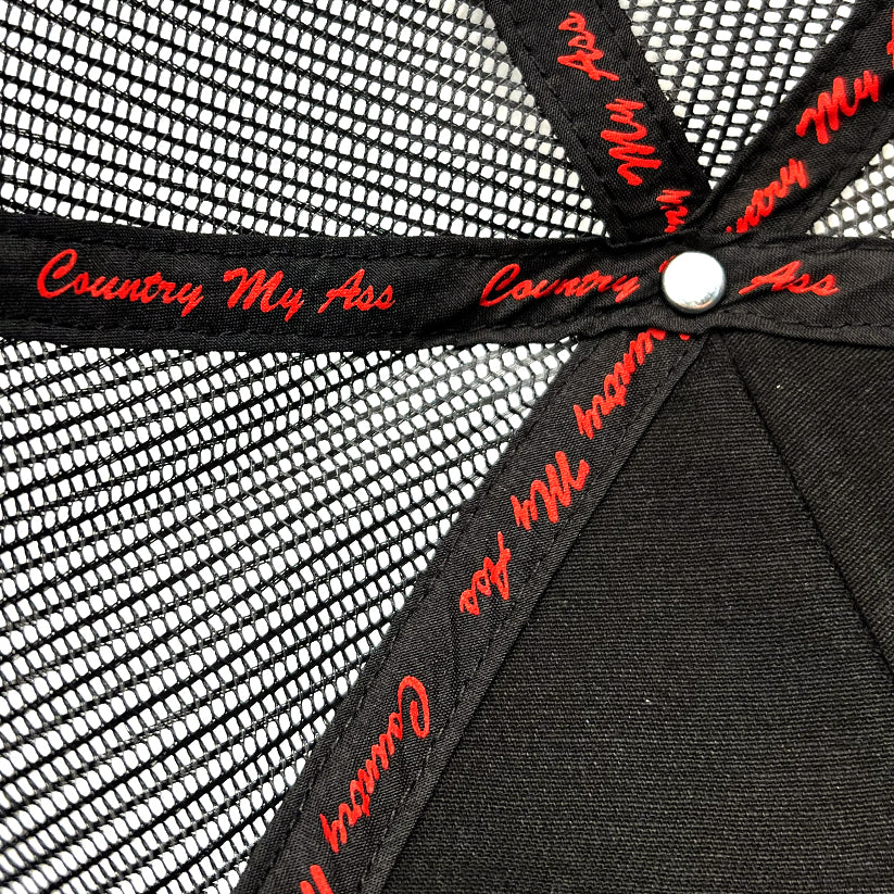 2026 Country My Ass Guitar Girl Trucker - Black