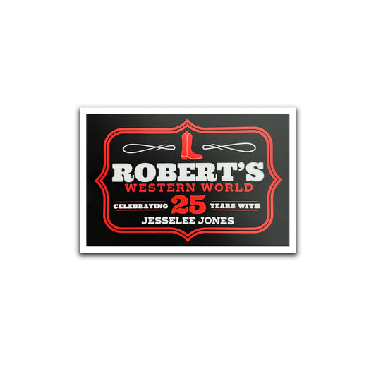 Robert's Western World 25th Anniversary Sticker