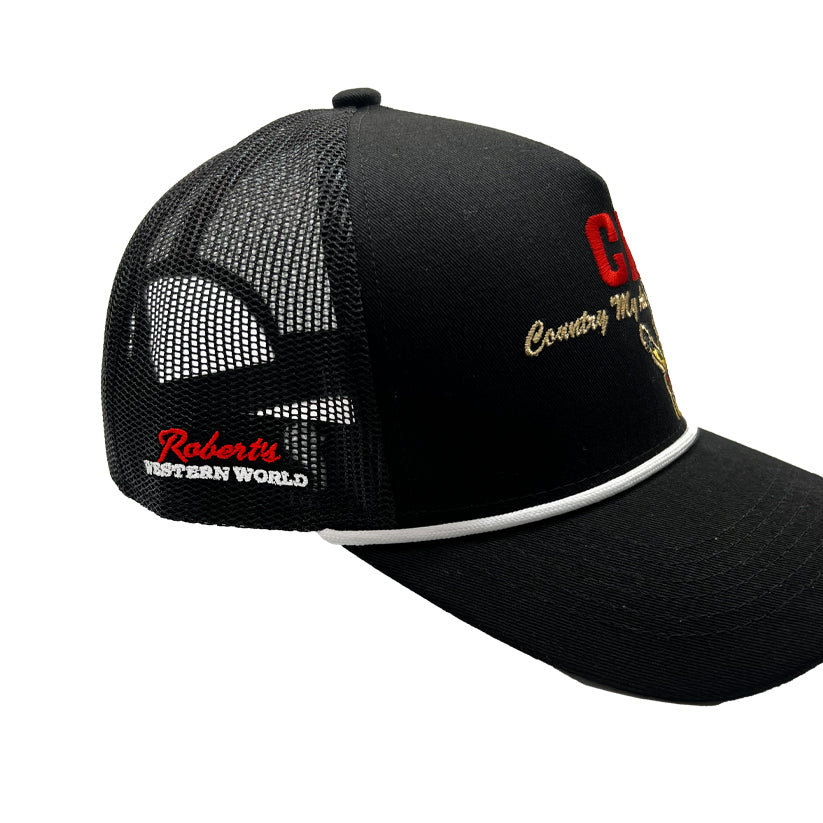 2026 Country My Ass Guitar Girl Trucker - Black